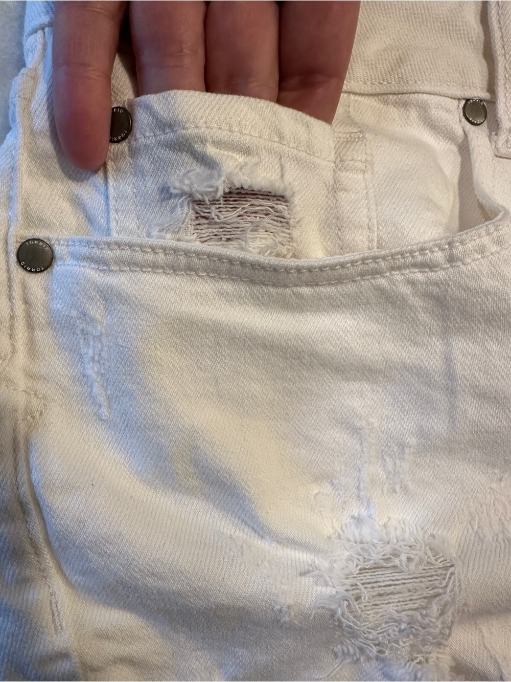 Torrid 22 - White Distressed High-Rise Denim Shorts - Picture 9 of 10